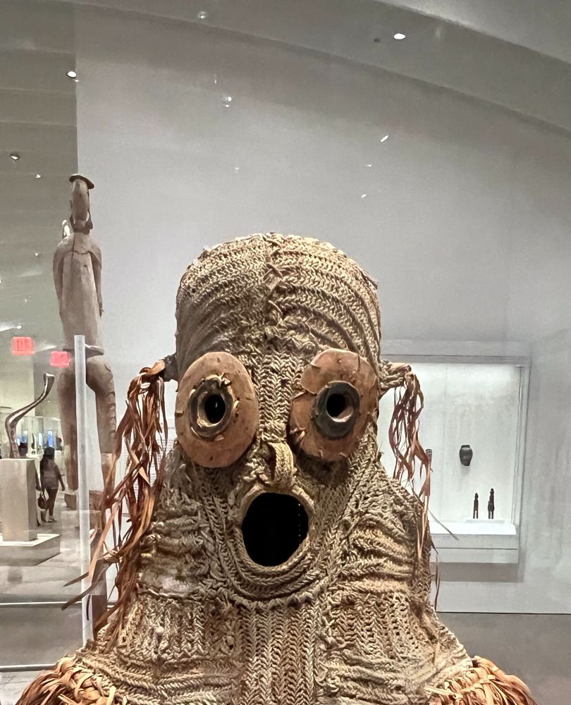 Mask used in funerary rites by the Asmat people of southwest New Guinea. Seen at the Met. 