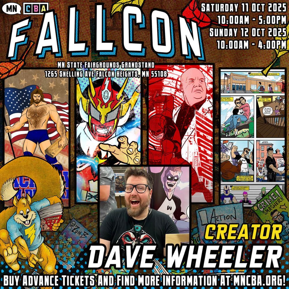MNCBA FallCon 2025 promotional collage of Dave Wheeler with photo, work samples, and event information.