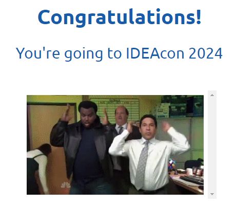 IDEAcon registration celebration dance