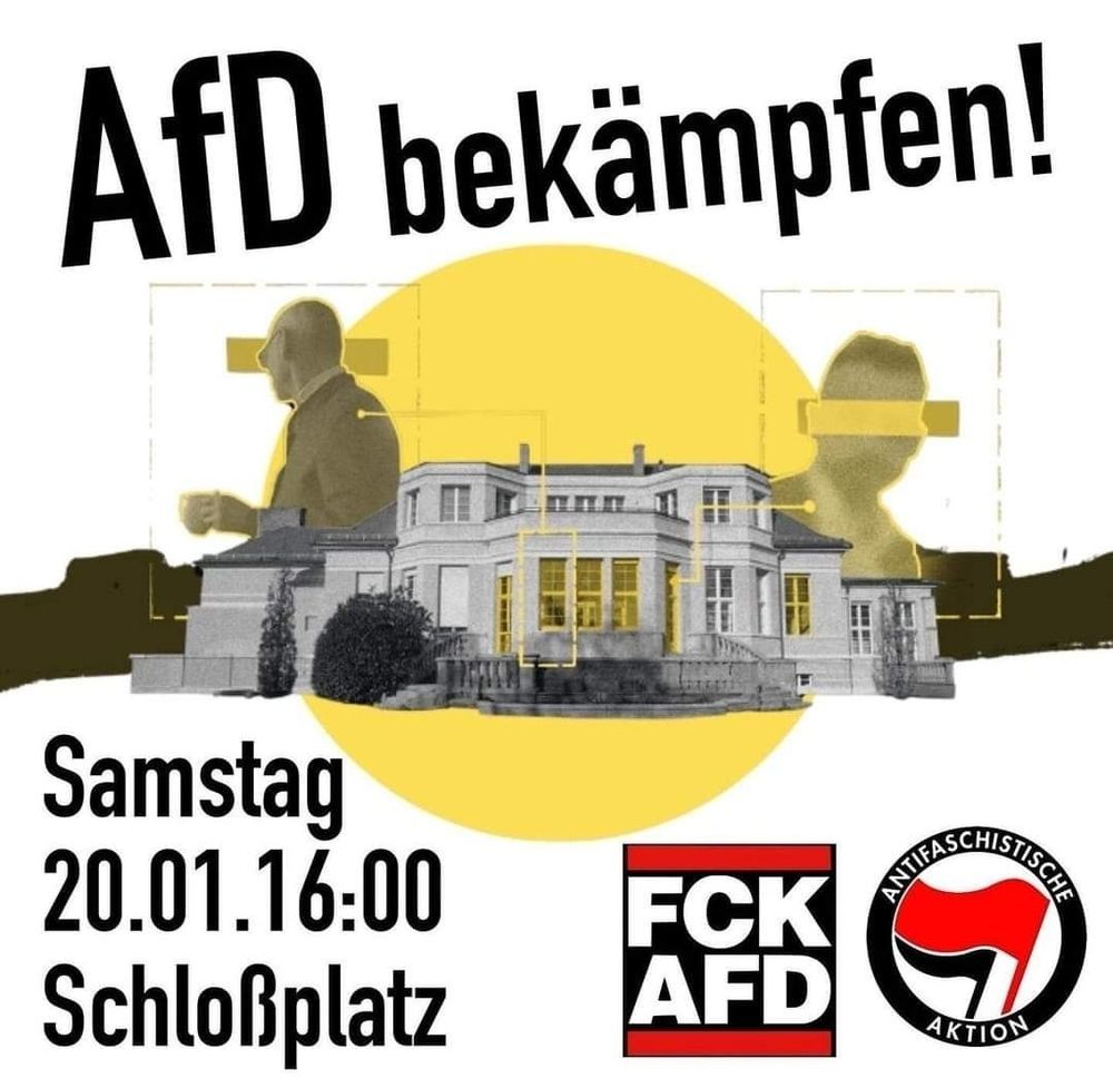 Demo-Ankündigung Oldenburg Schloßplatz 20.1. 16 Uhr: AfD bekämpfen.