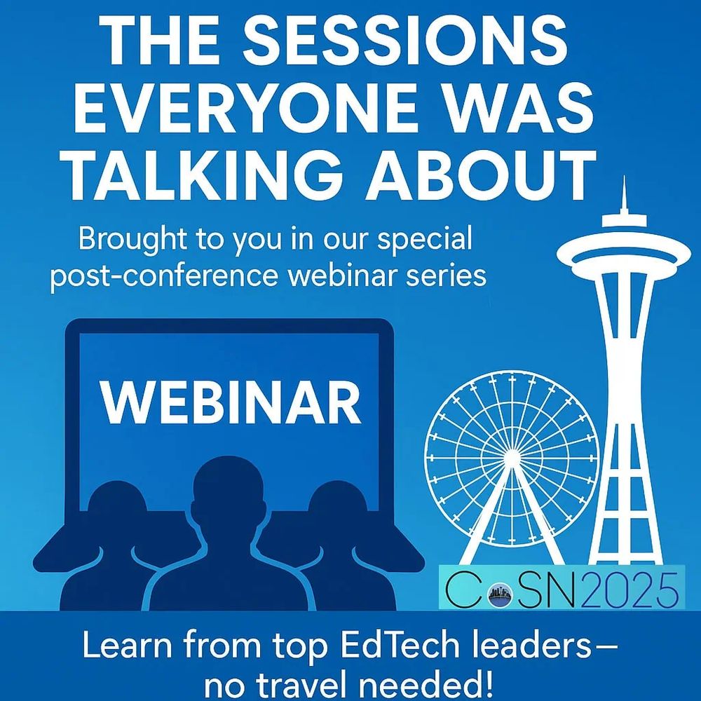 Missed #CoSN2025 or couldn’t attend every session? We’ve got you! Join our webinar series featuring the most popular sessions—starting with: Safeguarding Student Privacy: Ethical Use of AI in K-12 Education Tune into this webinar now!