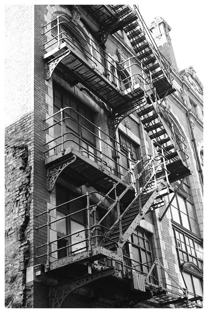 fire escape in Manchester shot on Kodak 400 TX
