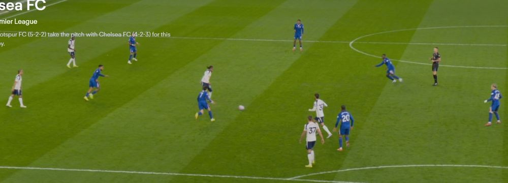 Screenshot from Spurs V Chelsea, just prior to the goal Spurs conceded. 