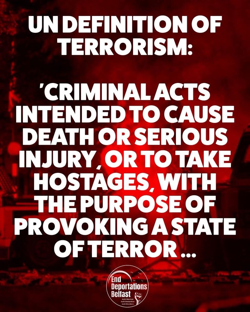 UN Definition of terrorism. ‘Criminal acts intended to cause death or serious injury, or to take hostages with the purposes of provoking a state of terror..