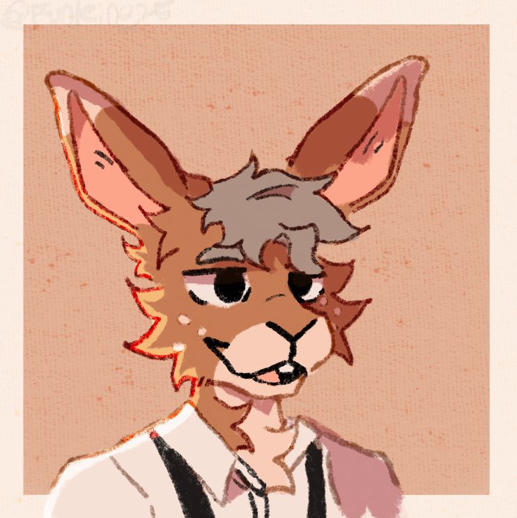 Anthrophormorphic rabbit bust shot