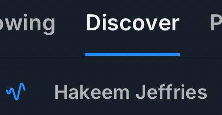 discover tab first suggestion “hakeem jeffries”