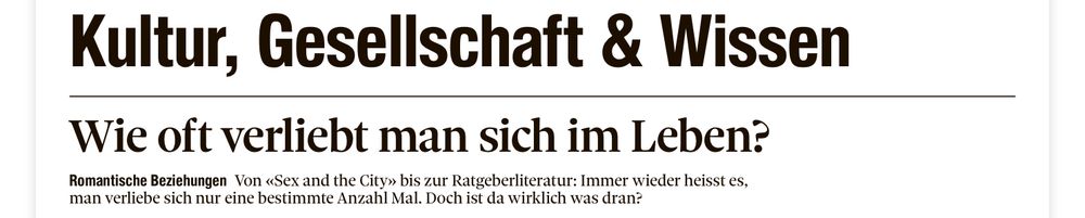 Kultur, Gesellschaft & Wissen
Wie oft verliebt man sich im Leben?
Romantische Beziehungen Von «Sex and the City» bis zur Ratgeberliteratur: Immer wieder heisst es.
man verliebe sich nur eine bestimmte Anzahl Mal. Doch ist da wirklich was dran?