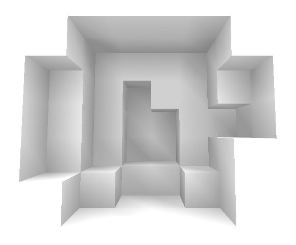 A partially transparent image that makes it look like someone has taken blocks from Minecraft out of the background.
