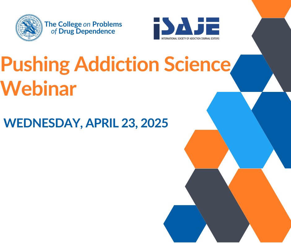 Publishing Addiction Science Webinar
Wednesday, April 23, 2024 at 1:00 pm ET