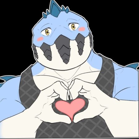 Brahms, an anthropomorphic dodogama OC, hitting you with that dodo heart beam.