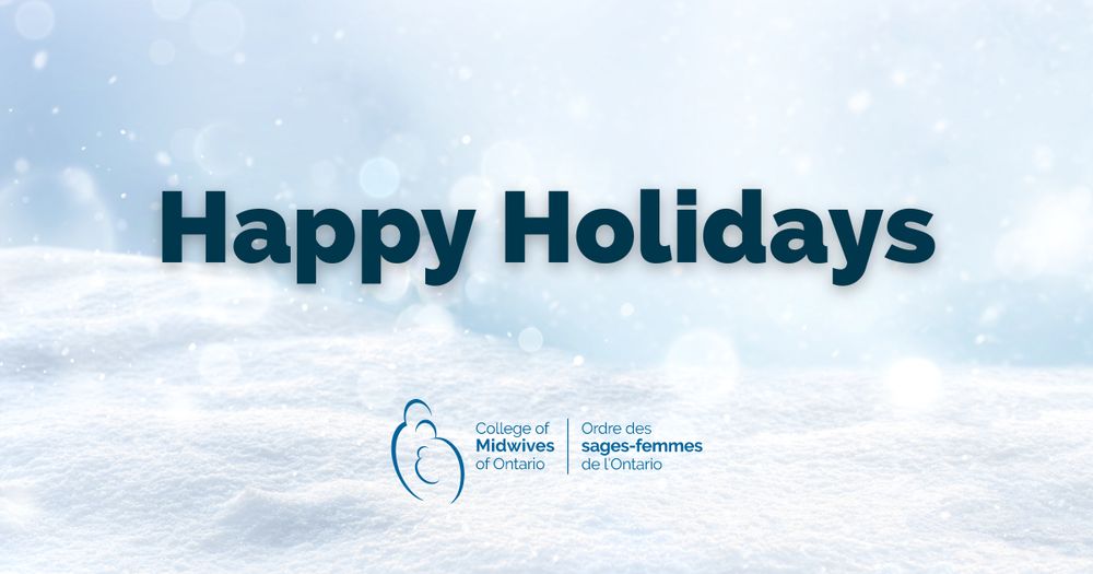 an image of snow with text that reads "Happy Holidays"