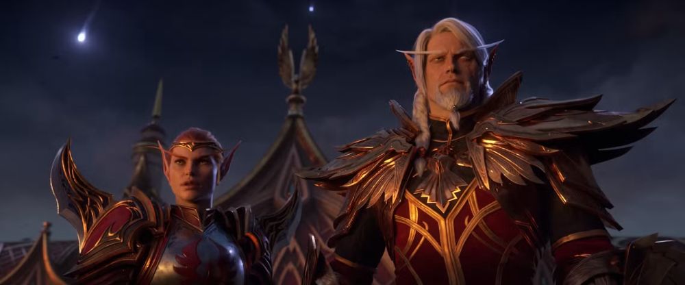 Blood Elves looking out at the battlefield 