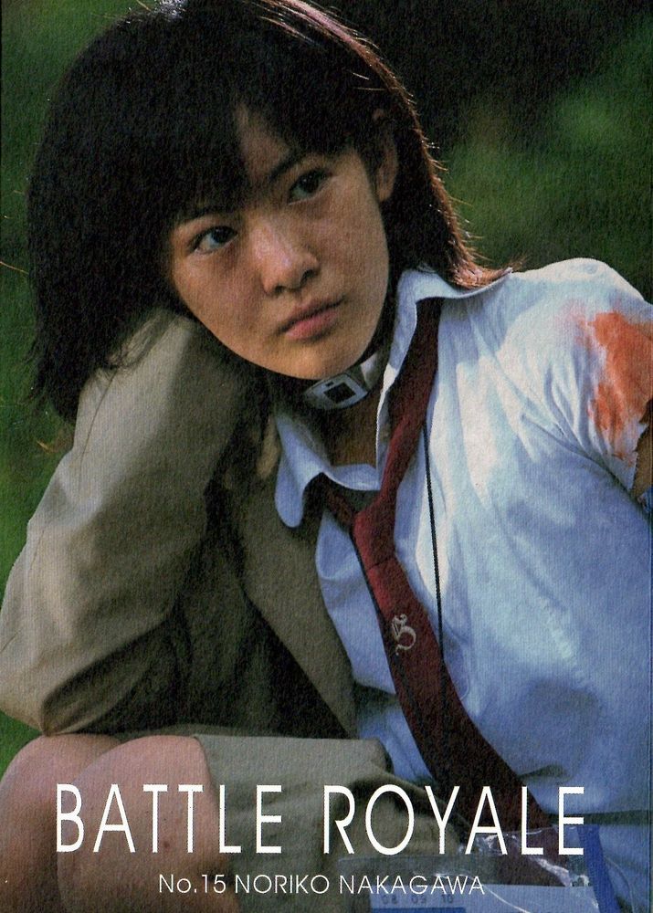 Noriko Nakagawa (played by Aki Maeda) in 2000 cult classic Battle Royale (directed by Kinji Fukasaku) based on the novel of the same name by Takami Koushun. Scanned by doraemonmon.tumblr.com