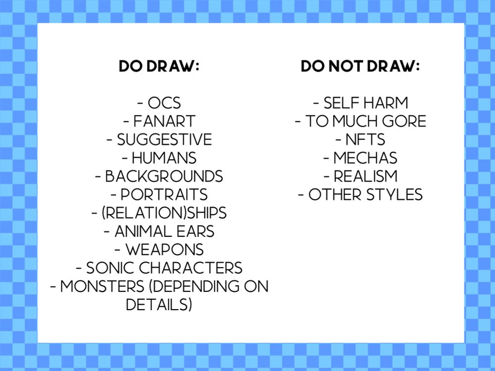 commissions I will accept and deny