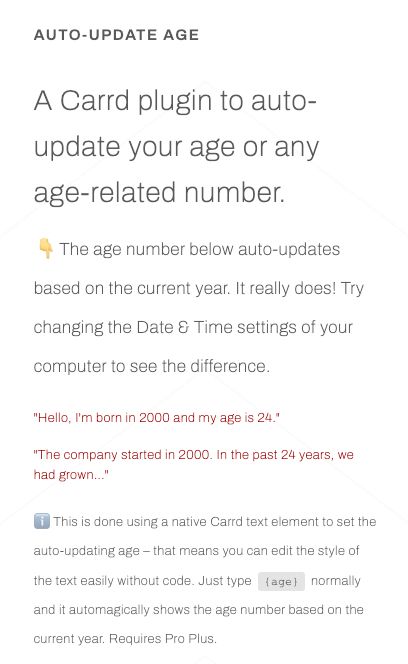 Screenshot of auto-update age Carrd plugin template - https://autoupdateage.carrd.co