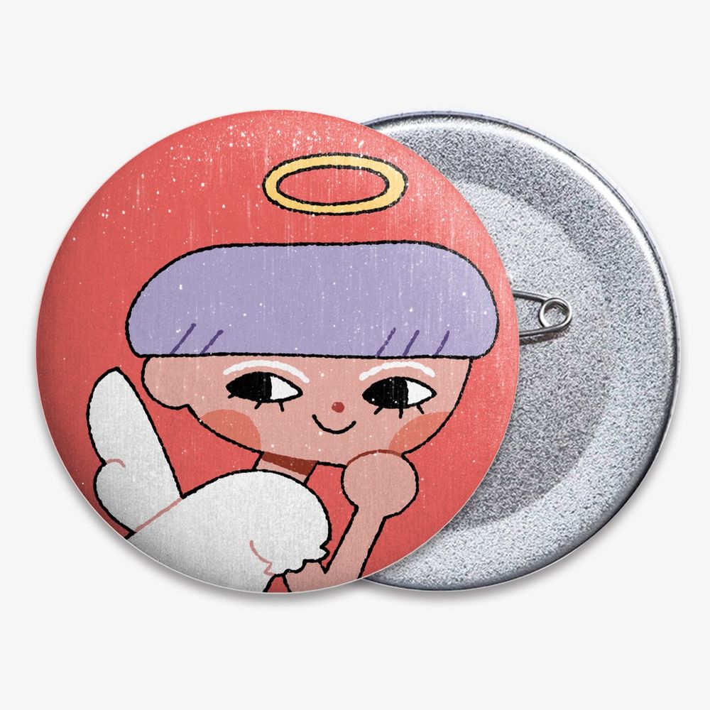 a badge preview of a cheeky angel