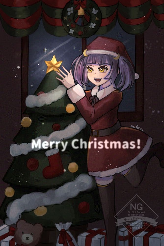 あでれ絵　クリスマス　むらさきちゃん