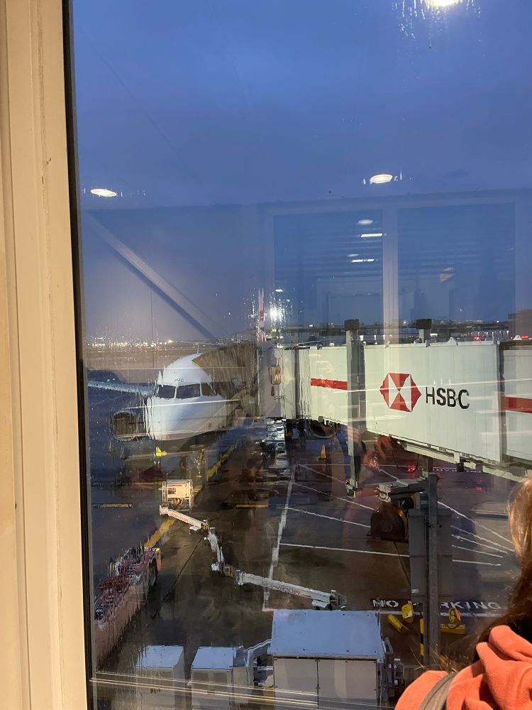 An aeroplane and boarding ramp, or whatever it’s called