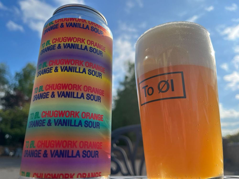 Can and glass of To Øl Chugwork Orange 🧡