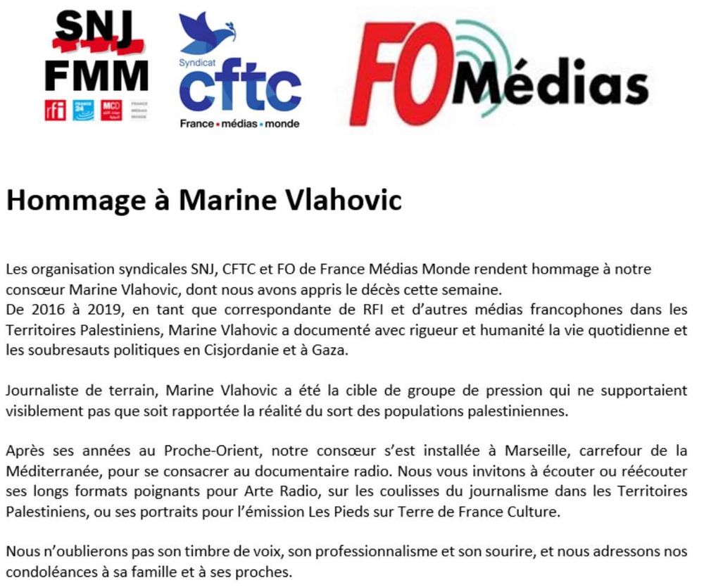 Hommage à Marine Vlahovic.