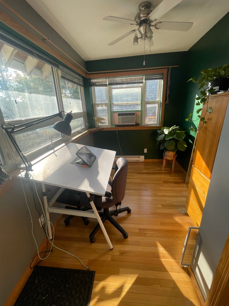 Sunroom / art studio facing south. 