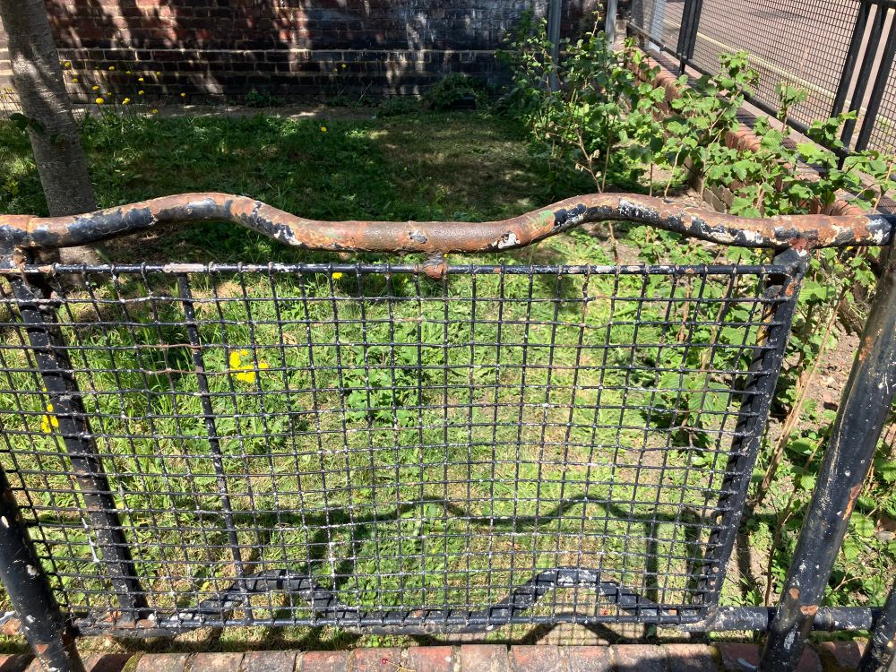 Second World War stretchers used as estate railings 