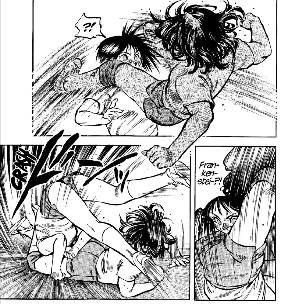 Screenshot from Harukanaru Ring showing a frankensteiner