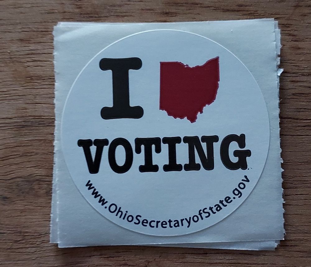 Ohio voting sticker.