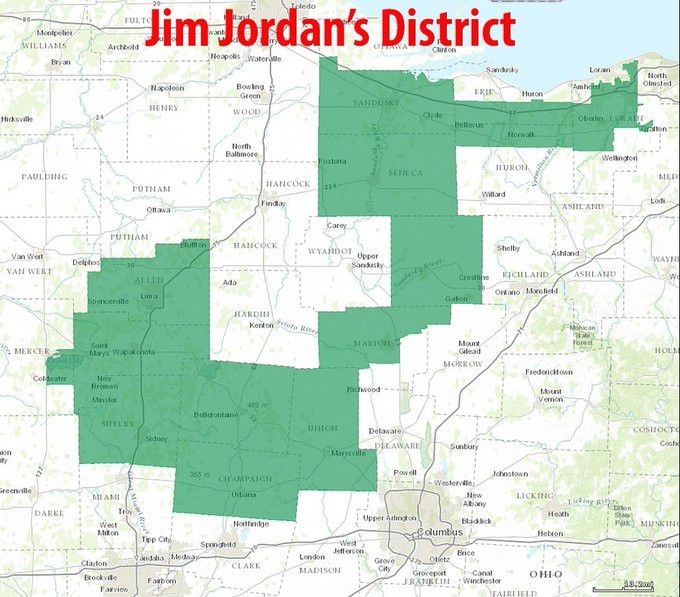 Jim Jordan's district map.