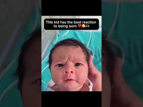 This kid has the best reaction to being born ❤️😂🫶 #shorts