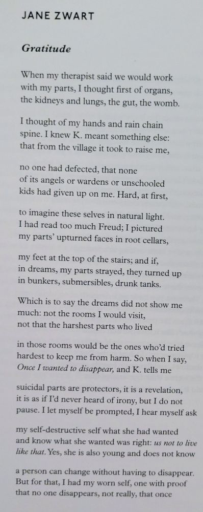 This photo shows the text of a poem, "Gratitude," which is too long to include in this text box.