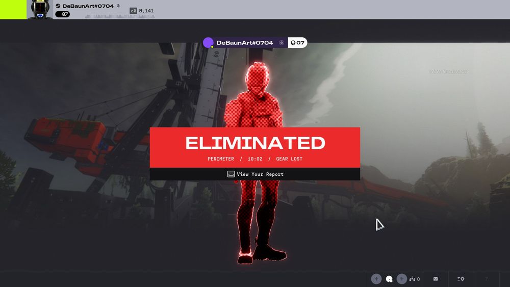 End-game screen for the game MARATHON if you lose the game before escaping the area by being eliminated or running out of time. The character BLACKBIRD is pictured with a red ominous overlay while a red box with the words ELIMINATED is over her, showing that the player failed spectacularly.
