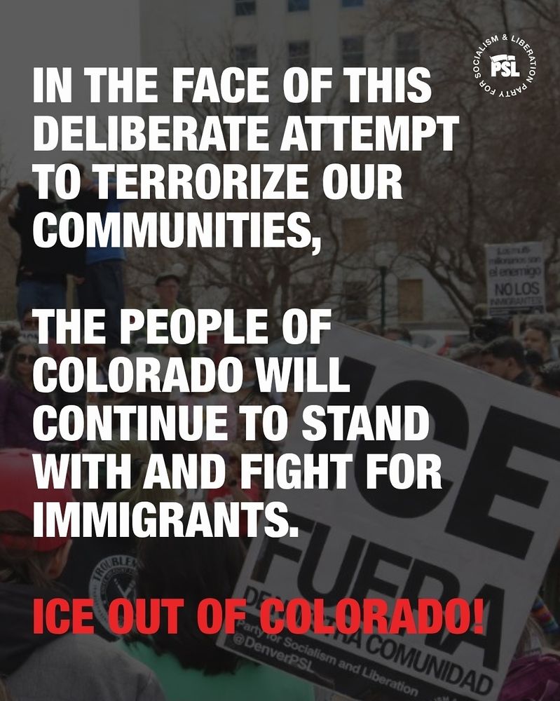 The final slide reads "in the face of this deliberate attempt to terrorize our communities, the people of colorado will continue to stand with and fight for immigrants.

Ice out or colorado!"