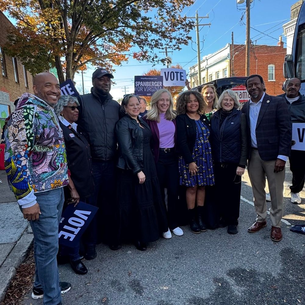 From left to right: Del. Mike Jones, Mama Js (Velma Johnson), Lester Johnson, me, Abigail Spanberger, Del. Rae Cousins, Richmond City Councilor Katherine Jordan, Del. Betsy Carr, and Rev. Tyrone Nelson.