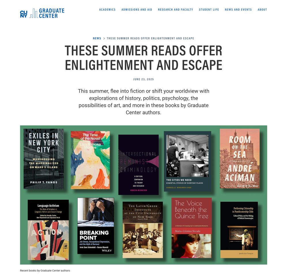 Screenshot of website titled "These Summer Reads Offer Enlightenment and Escape."