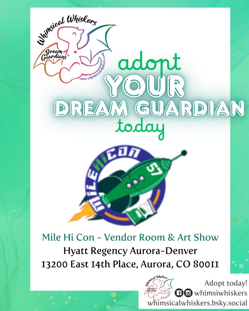 Adopt your Dream Guardian today at Mile Hi Con in Aurora, Colorado! We hope to see you there!
.
.
.
#local #denver #aurora #plushies #dreamguardians #dragons #whimsiwhiskers #mydreamguardians #hugadragon