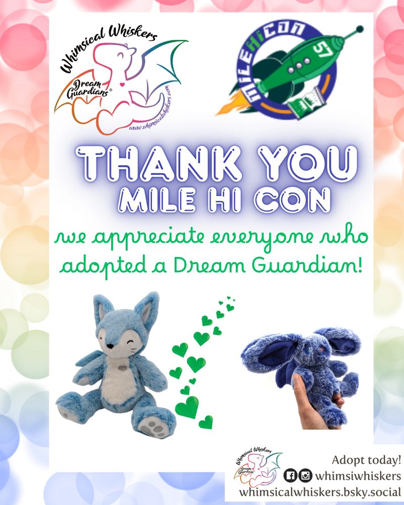 Thank you to everyone at @milehicon who adopted a Dream Guardian or came by to say hello. We appreciate you!! For those of you who were eyeing the Art Show dragons, you have another chance, and they are now available on the website.
.
.
.
#whimsiwhiskers #artshow #milehicon #dreamguardians #mydreamguardians #ooak #handmade #plushies #dragons #plushtoys #holidaygifts #hugme #dragoncuddles #haveyouhuggedadragontoday