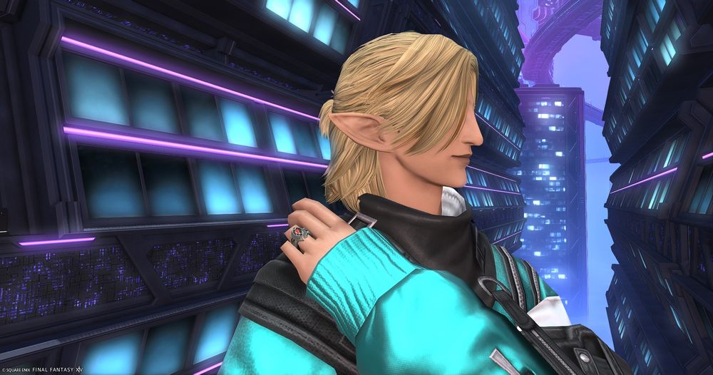 a closer view of the last picture, putting on display steph's left hand. he is wearing a ring with the fortemps crest on his ring finger. he is smiling