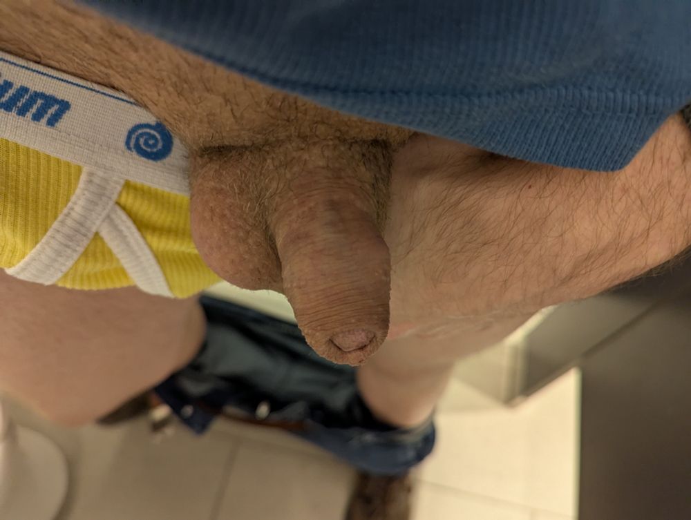 Top-down view of my flaccid cock.