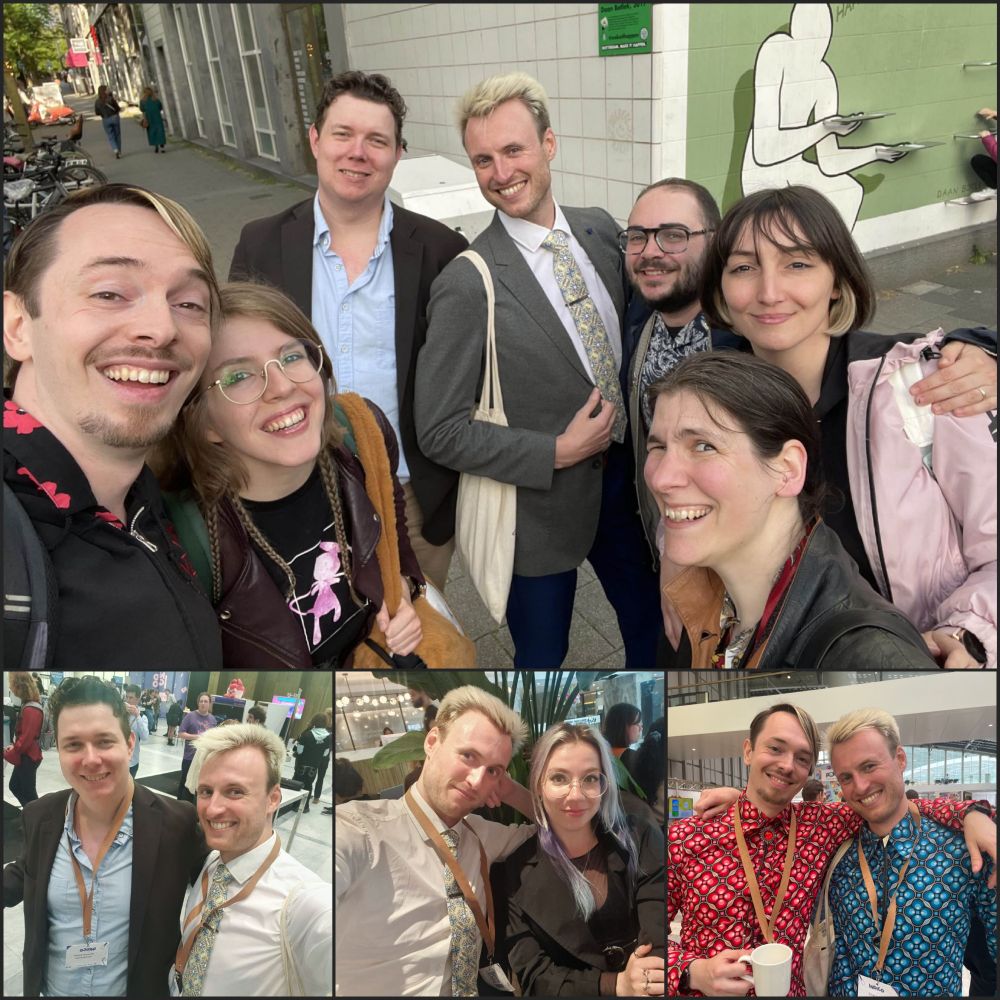 A photo collage of Elliott with various friends in Rotterdam.