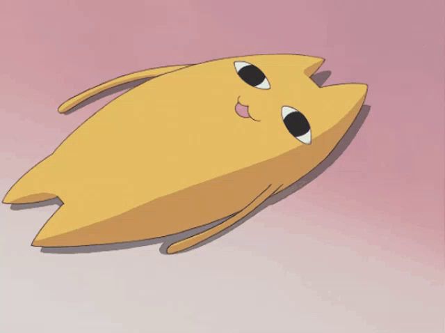 a cartoon cat is laying on the ground with its tongue hanging out