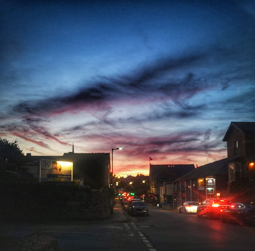 Sunset over ross on wye