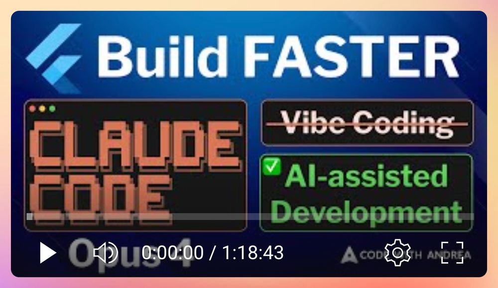 Preview thumbnail of my latest YouTube video about building Flutter apps faster with Claude Code.