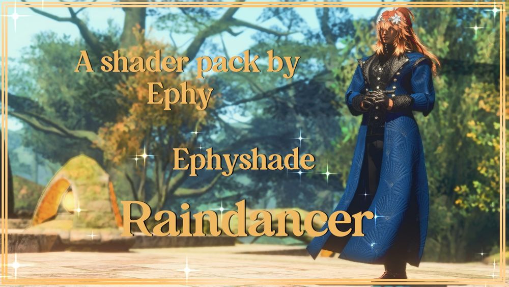 Text reads "A shader pack by Ephy - Ephyshade - Raindancer."