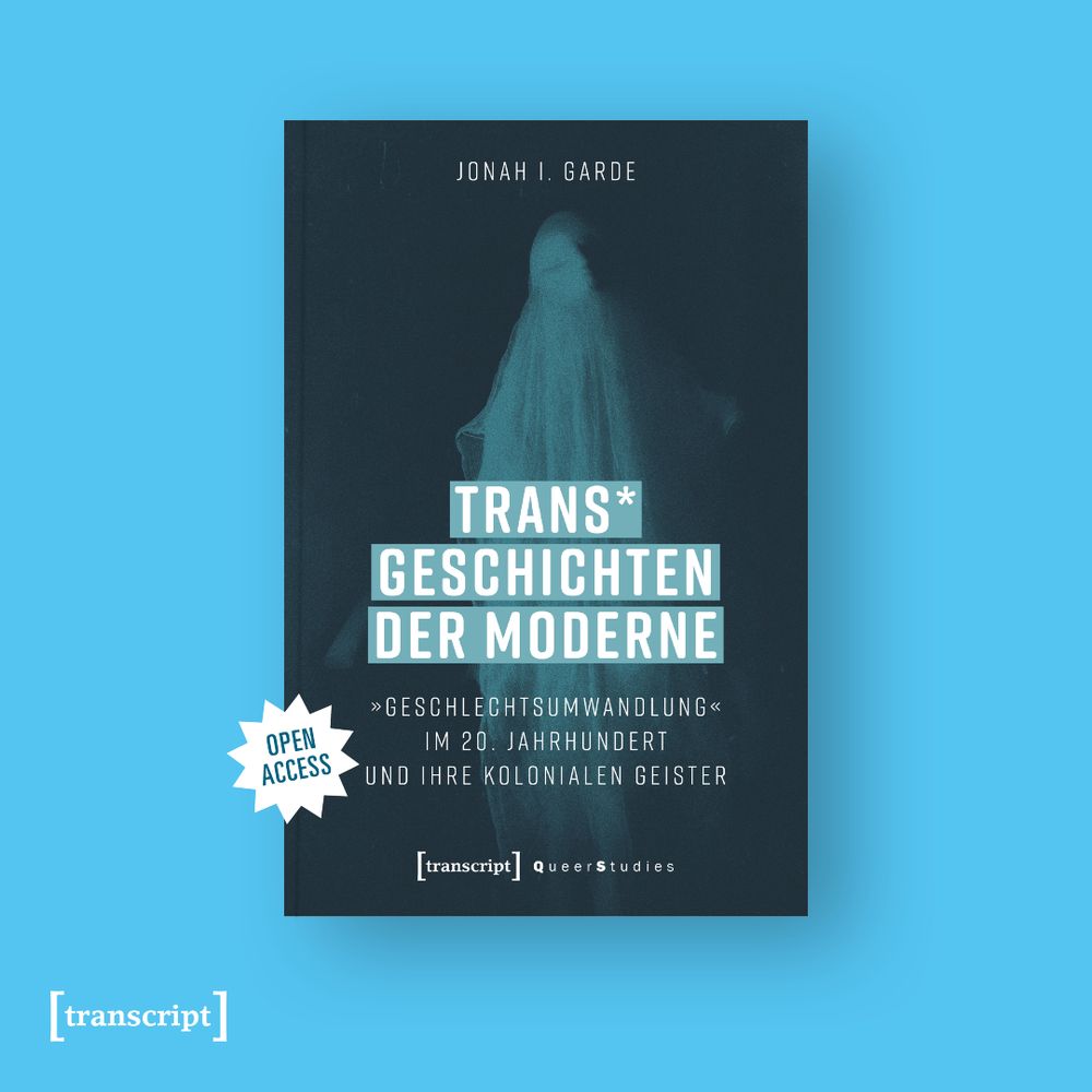 Das Buch-Cover von »Trans* Geschichten der Moderne« auf blauem Hintergrund.