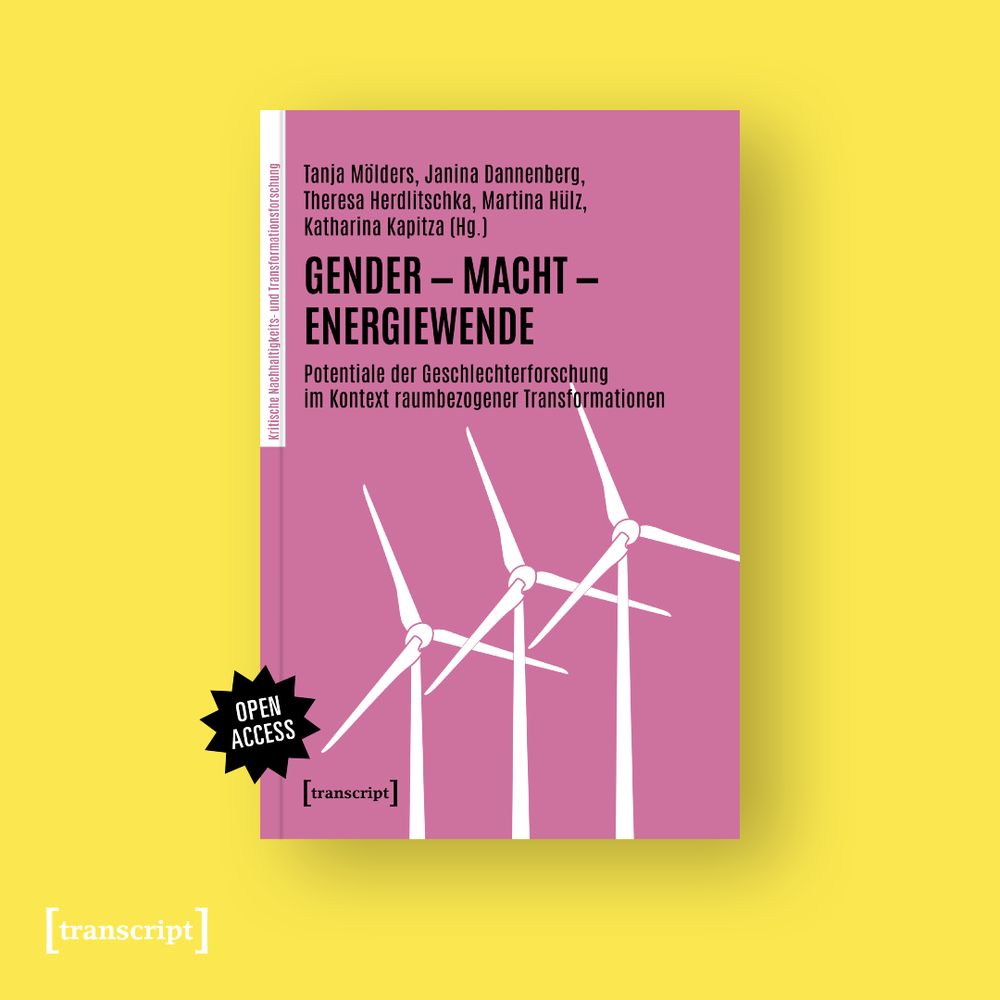 Das Buch-Cover von »Gender – Macht – Energiewende« auf gelbem Hintergrund.
