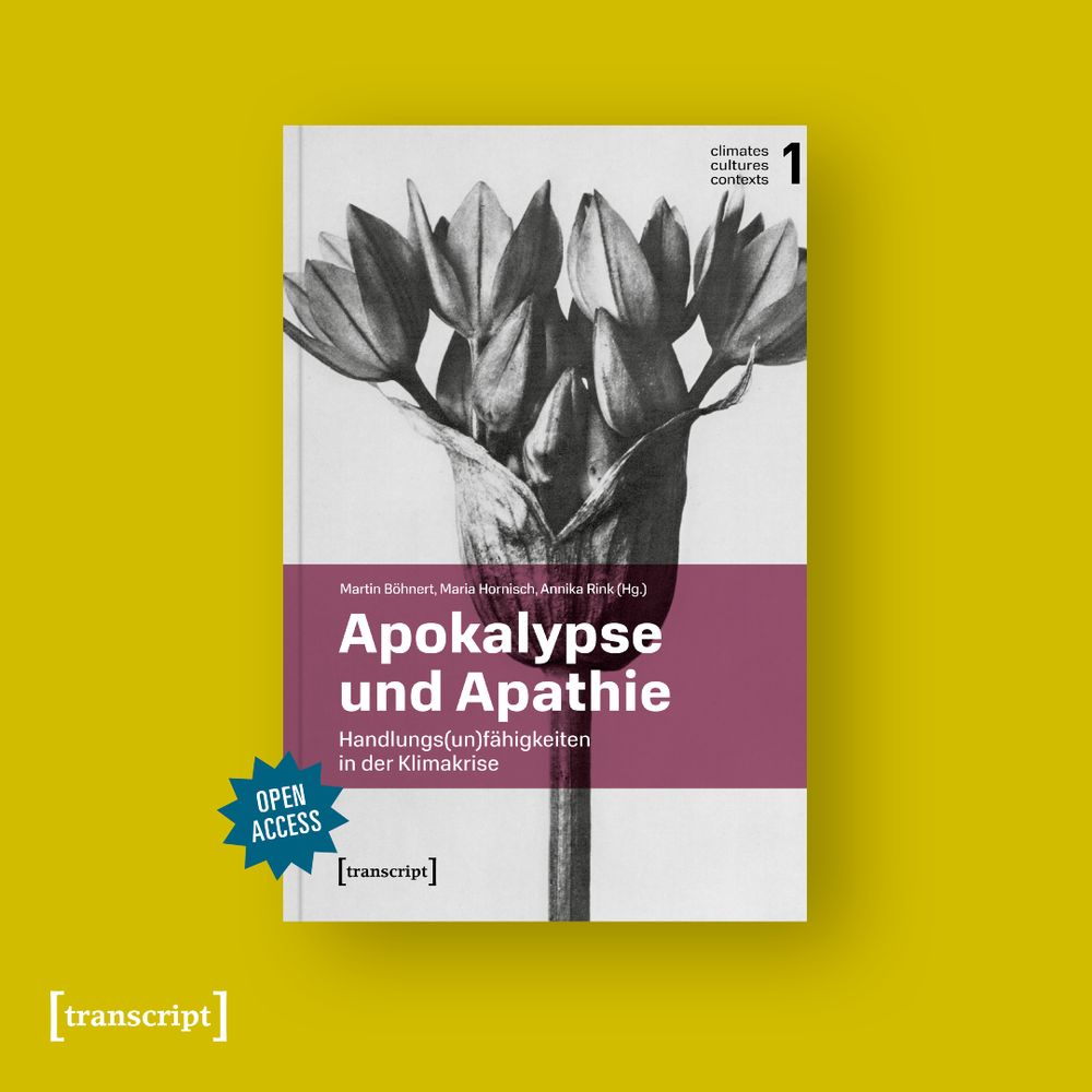 Das Buch-Cover von »Apokalypse und Apathie« auf gelbem Hintergrund.
