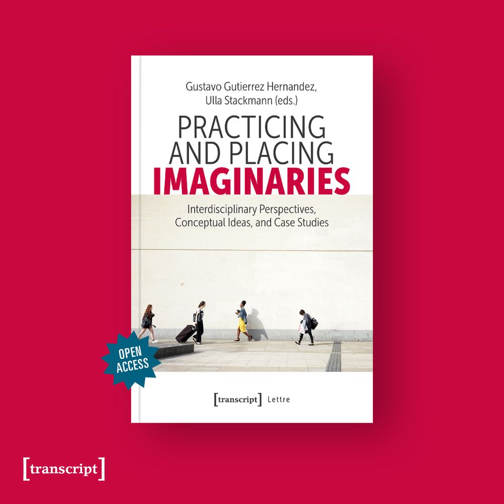 Das Buch-Cover von »Practicing and Placing Imaginaries« auf pinkem Hintergrund.
