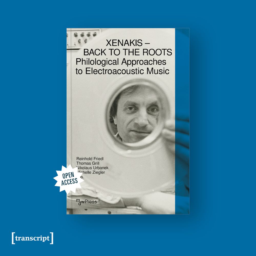 Das Buch-Cover von »Xenakis – Back to the Roots« auf blauem Hintergrund.
