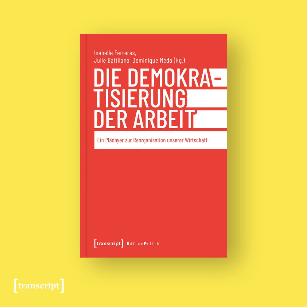 Das Buch-Cover von »Die Demokratisierung der Arbeit« auf gelbem Hintergrund.
